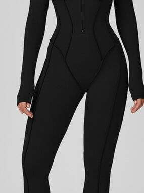 Black Sculpting High-Waist Jumpsuit Leggings